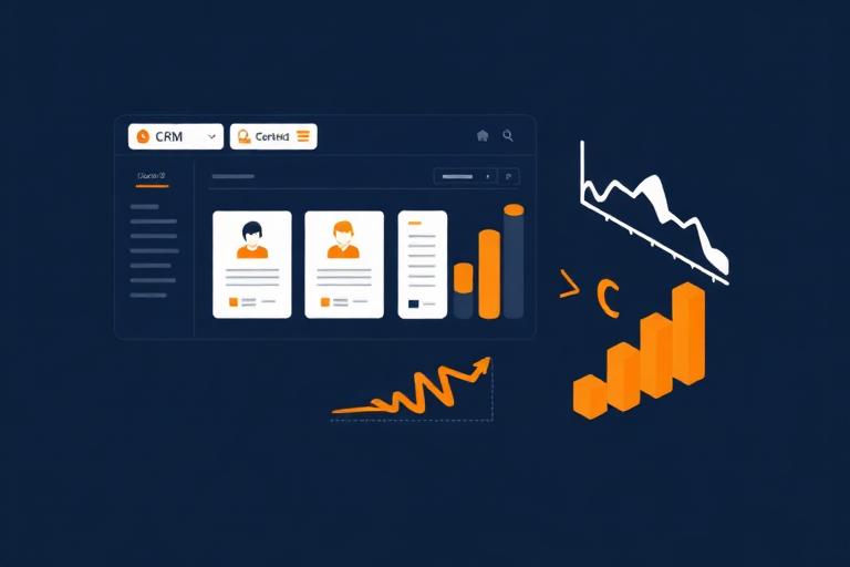 Orange CRM dashboard product illustration