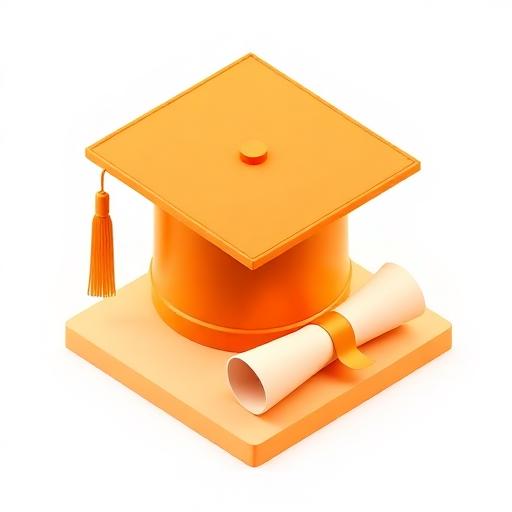 Orange graduation cap illustration for capstone projects