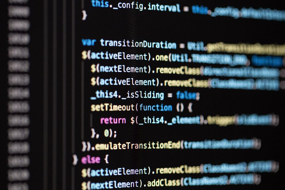 Lines of code displayed on a developer's screen